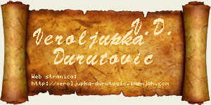 Veroljupka Durutović vizit kartica